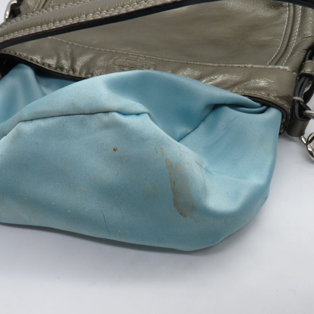 Coach Zoe Hobo Bag Olive Green Patent Leather Y2K Vintage Small Shoulder Purse - Picture 10 of 10